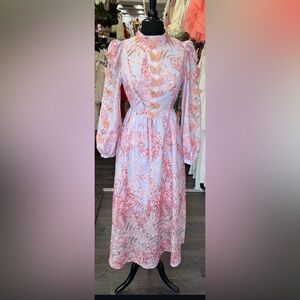 Pink and Blue Sweetheart Long Sleeve Sundress